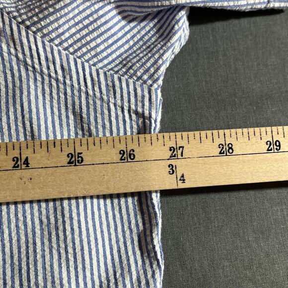 Ralph Lauren Shirt Mens XL Blue White Striped Seersucker Button Down Classic Fit - Picture 9 of 9